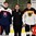 LUCERNE, SWITZERLAND - APRIL 20: Slovakia's Michal Roman #4 and Germany's Jakob Mayenschein #25 were named Players of the Game for their respective teams during preliminary round action at the 2015 IIHF Ice Hockey U18 World Championship. (Photo by Matt Zambonin/HHOF-IIHF Images)

